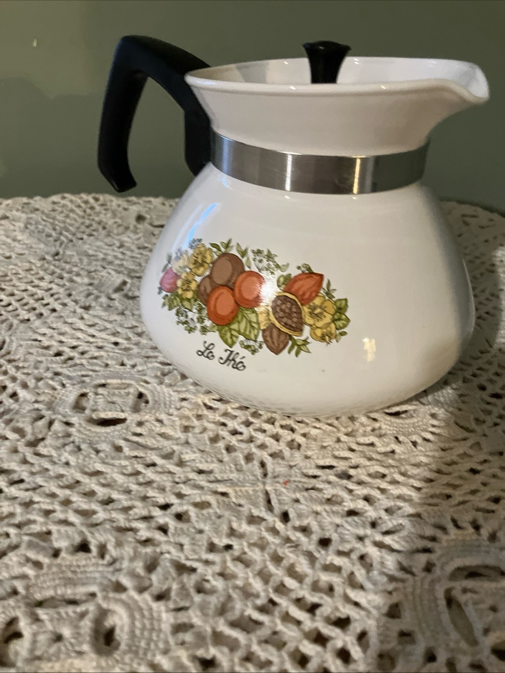 VTG Corning Ware P-104 Spice Of Life 6 Cup Tea Pot